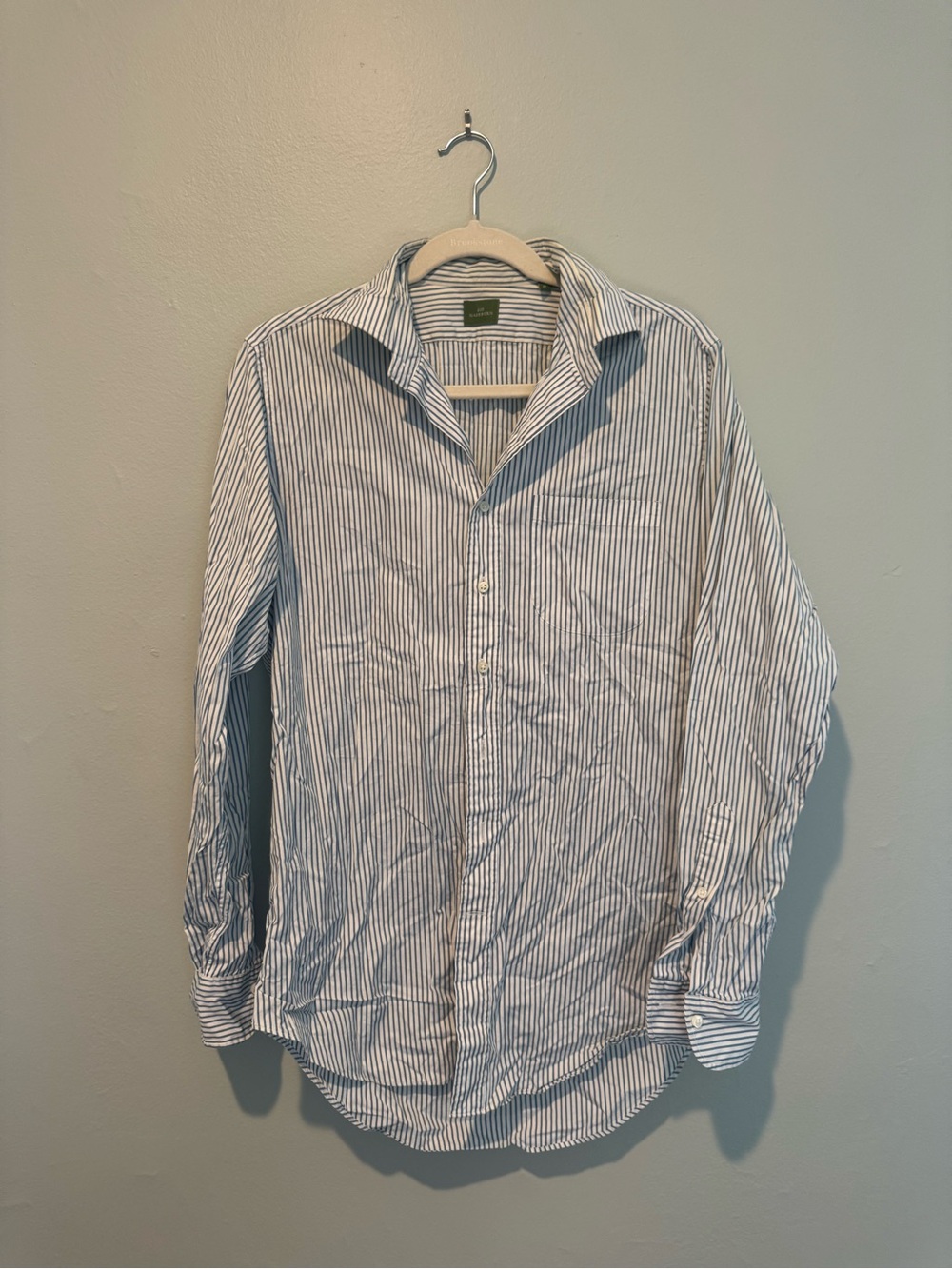 Sid Mashburn Blue and White Pinstripe Dress Shirt